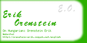 erik orenstein business card